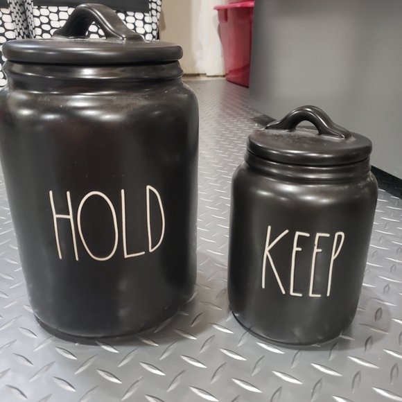 Rae Dunn Other - Rae Dunn Black canister set Hold and Keep